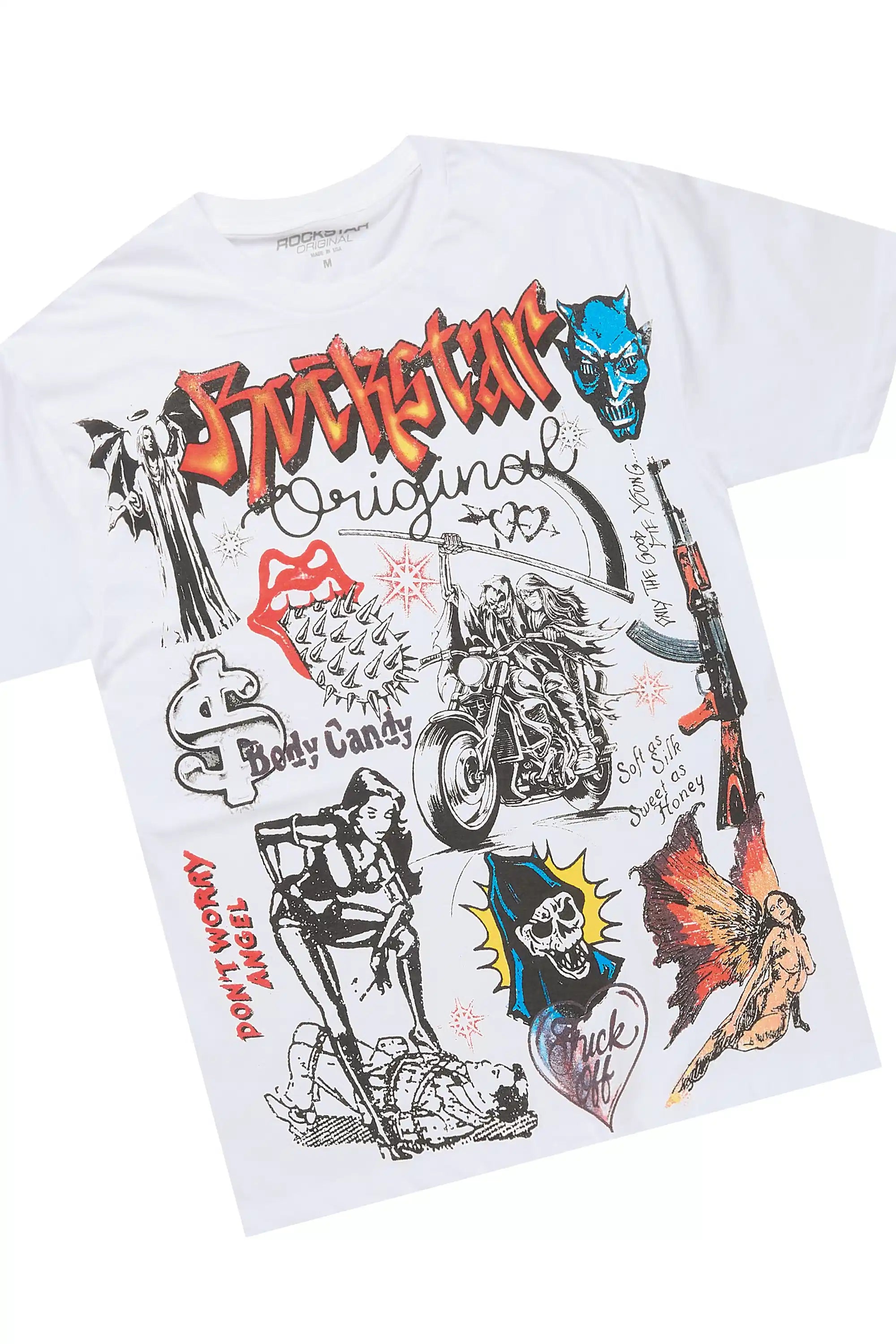 Shootah White/Beige T-Shirt Short Set