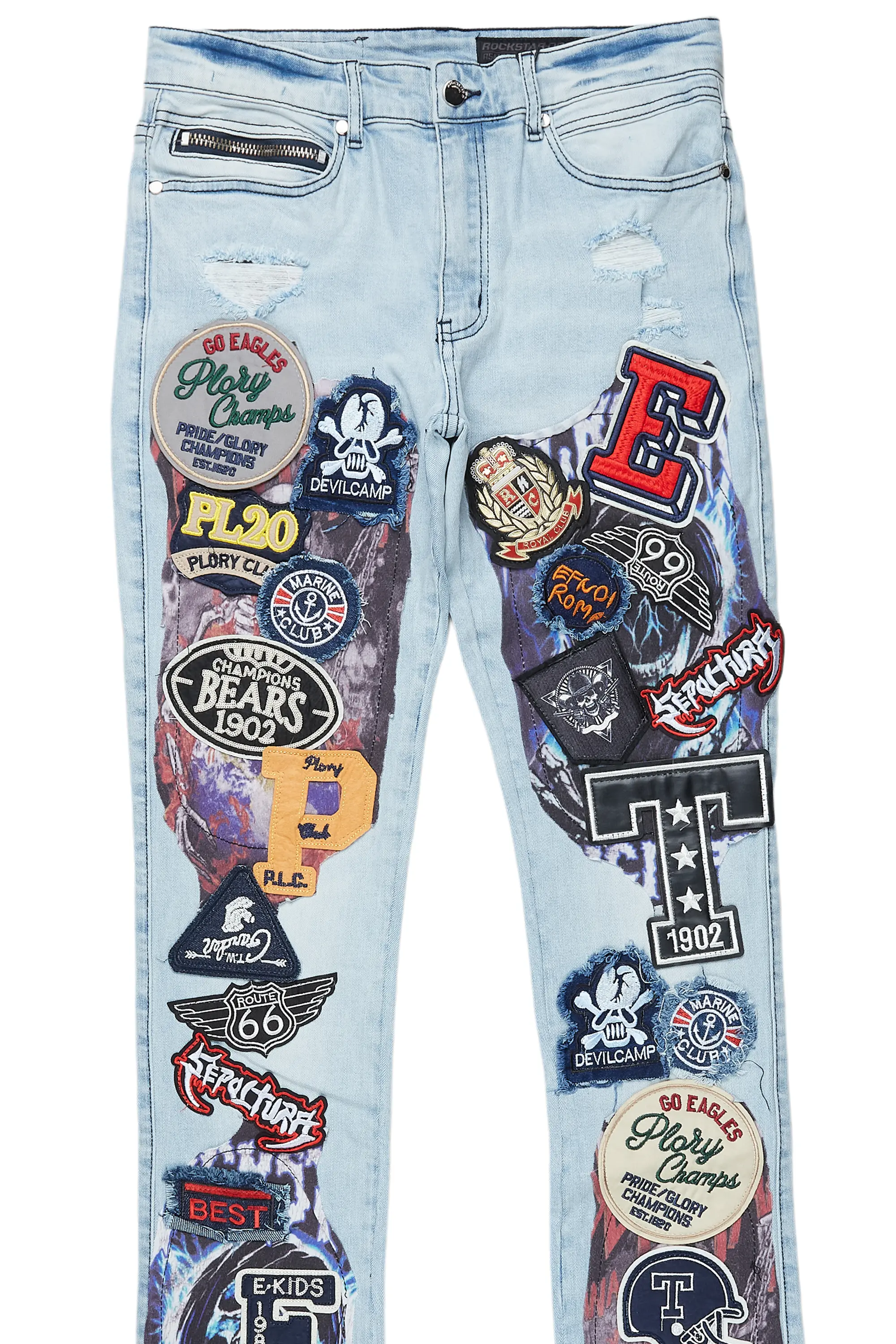 Espen Blue Stacked Flare Jean