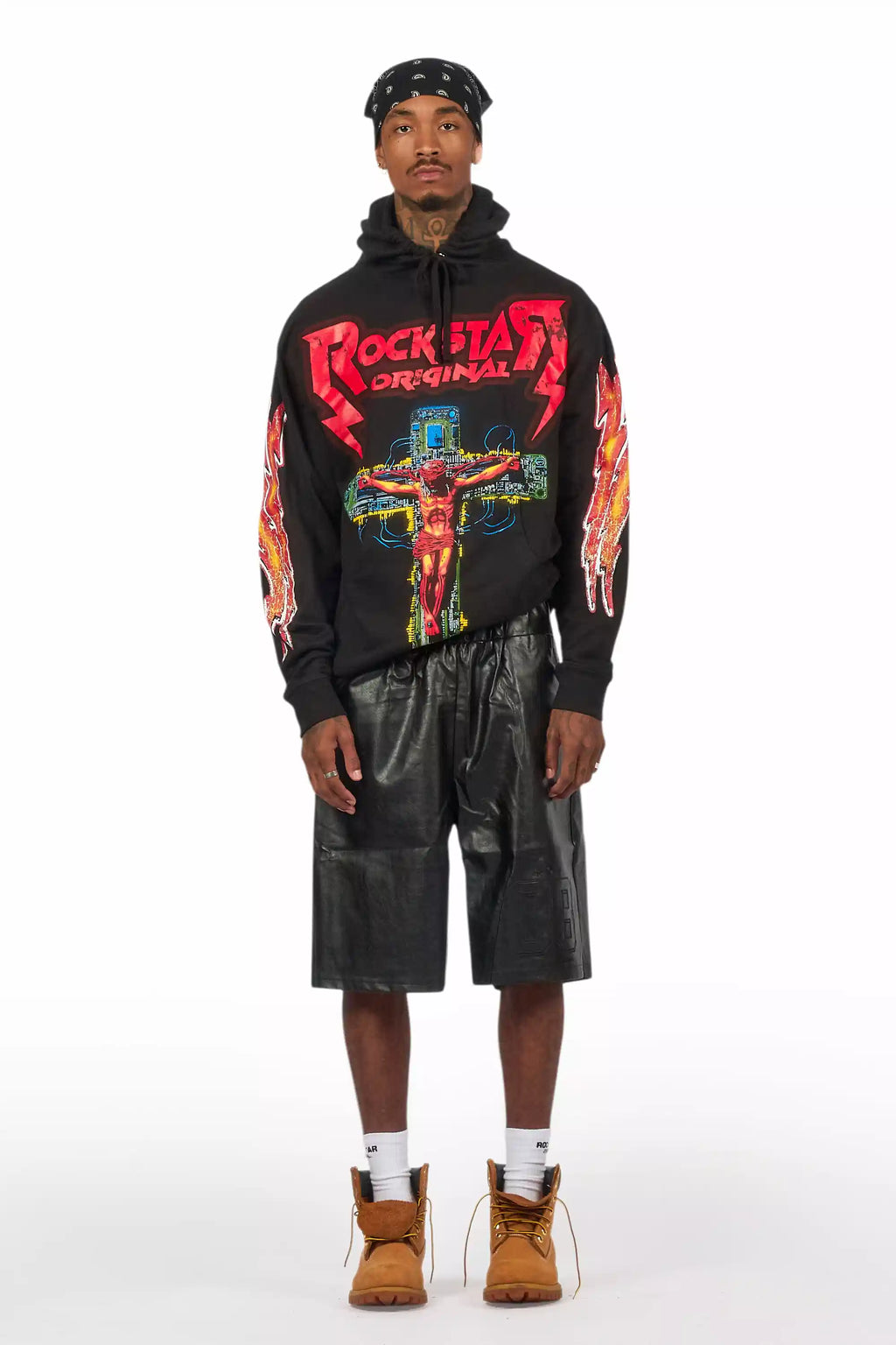 Javion Black/Red Graphic Hoodie