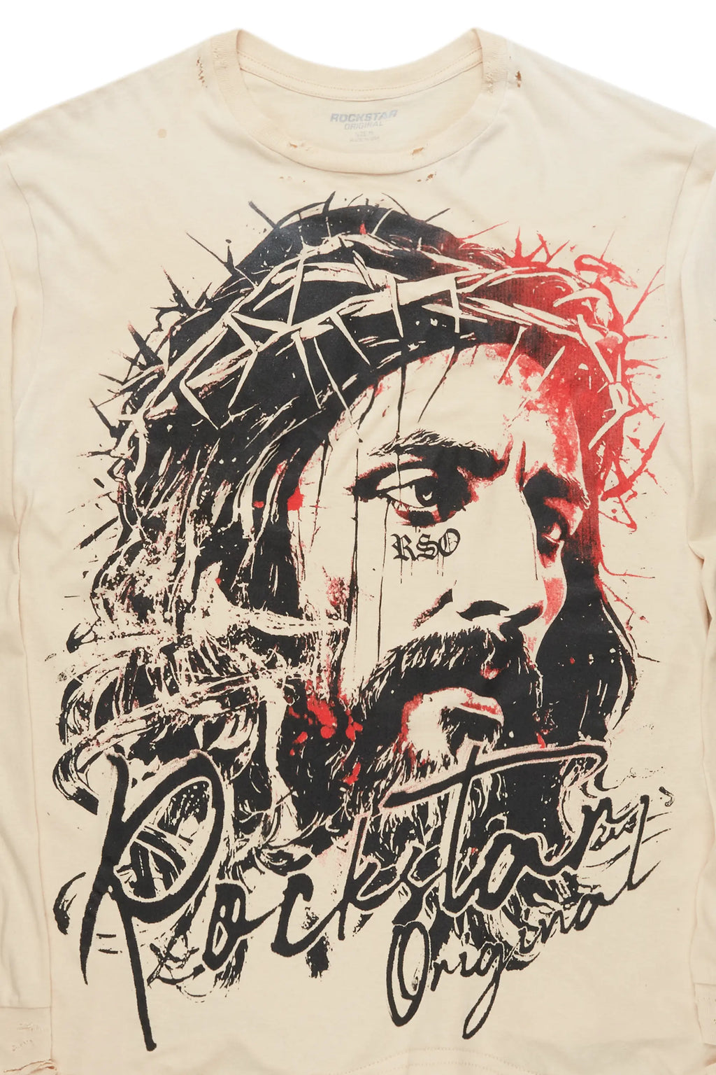 Bedros Beige Long Sleeve Graphic T-Shirt