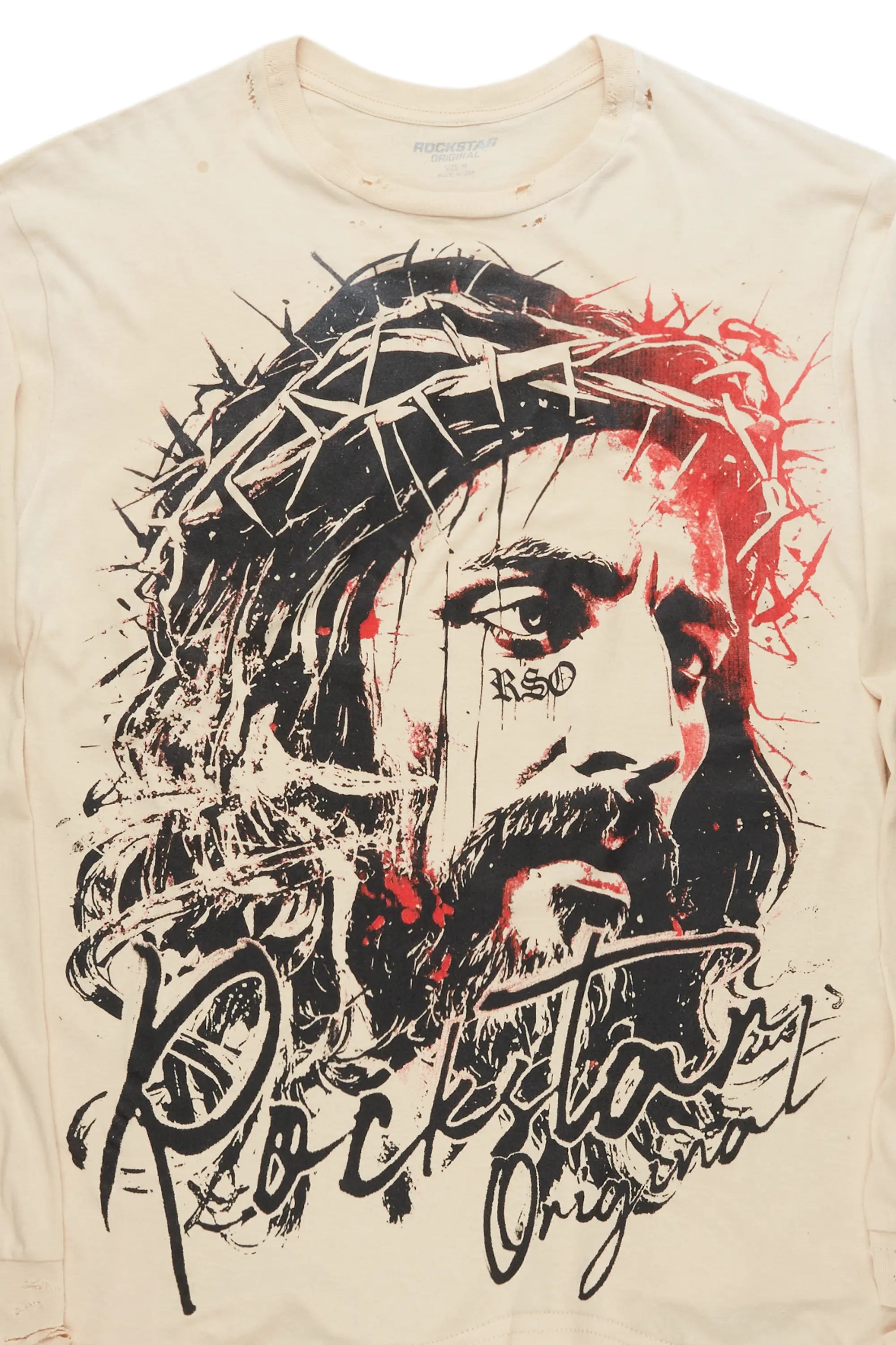 Bedros Beige Long Sleeve Graphic T-Shirt