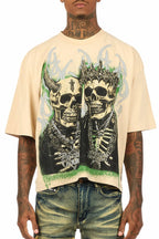 Kingston Beige/Black Boxy Crop T-Shirt