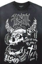 Fein Black Oversized Graphic T-Shirt