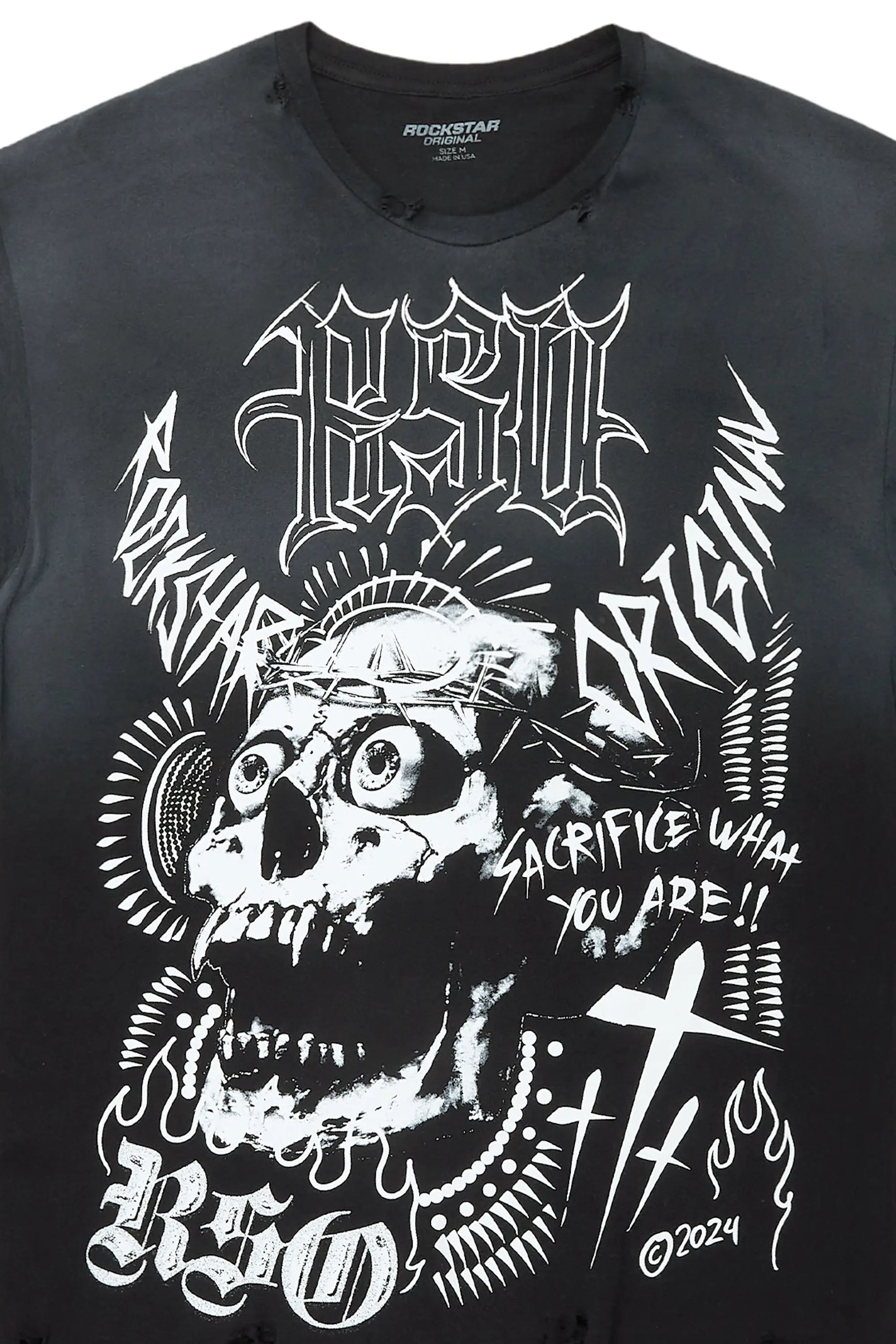 Fein Black Oversized Graphic T-Shirt