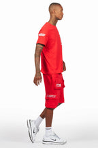 Jash Red/White Short Set