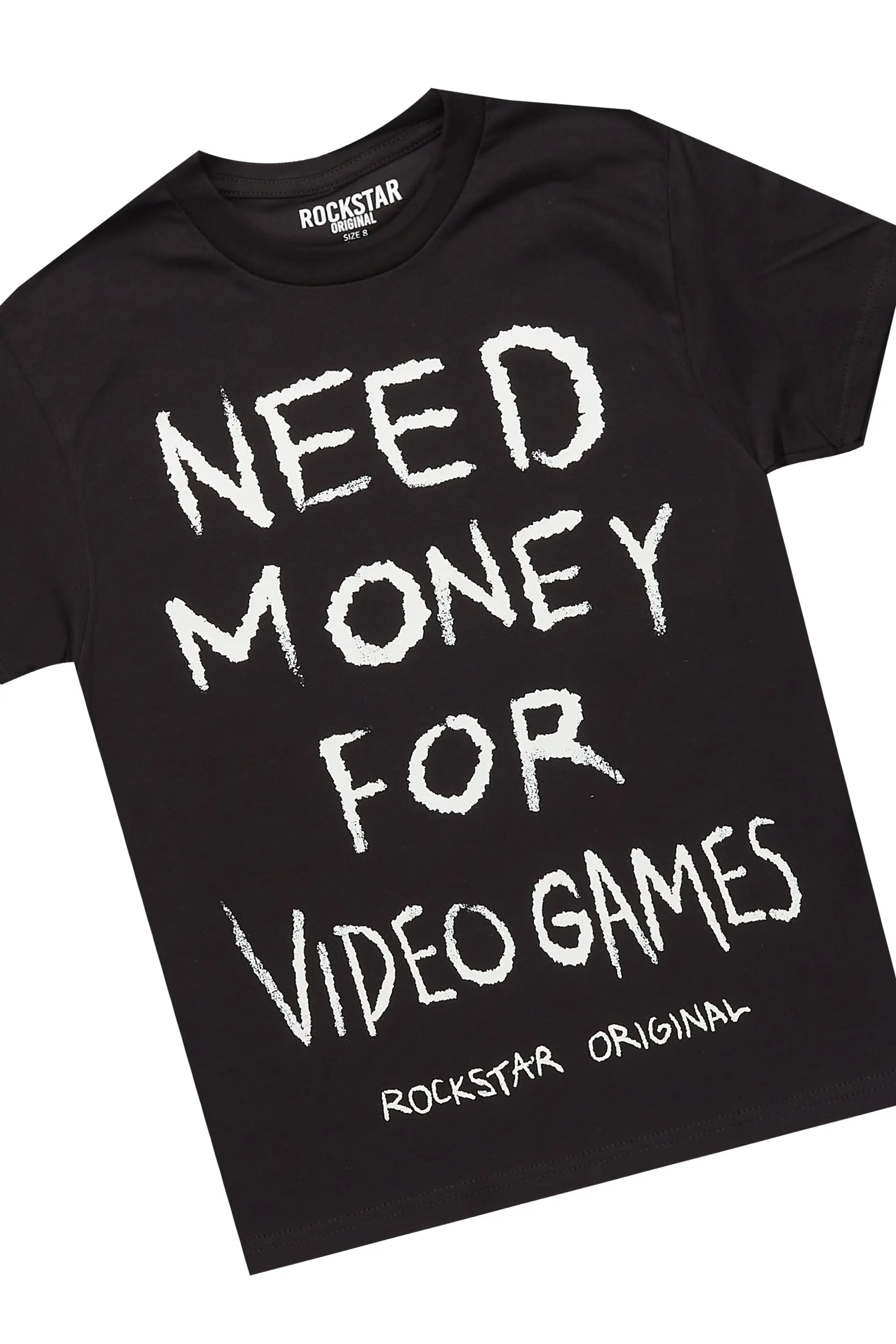 Boys Lambo Black T-Shirt/Stacked Flare Jean Set