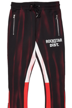 Firoz Black/Red Graphic Stacked Flare Pant