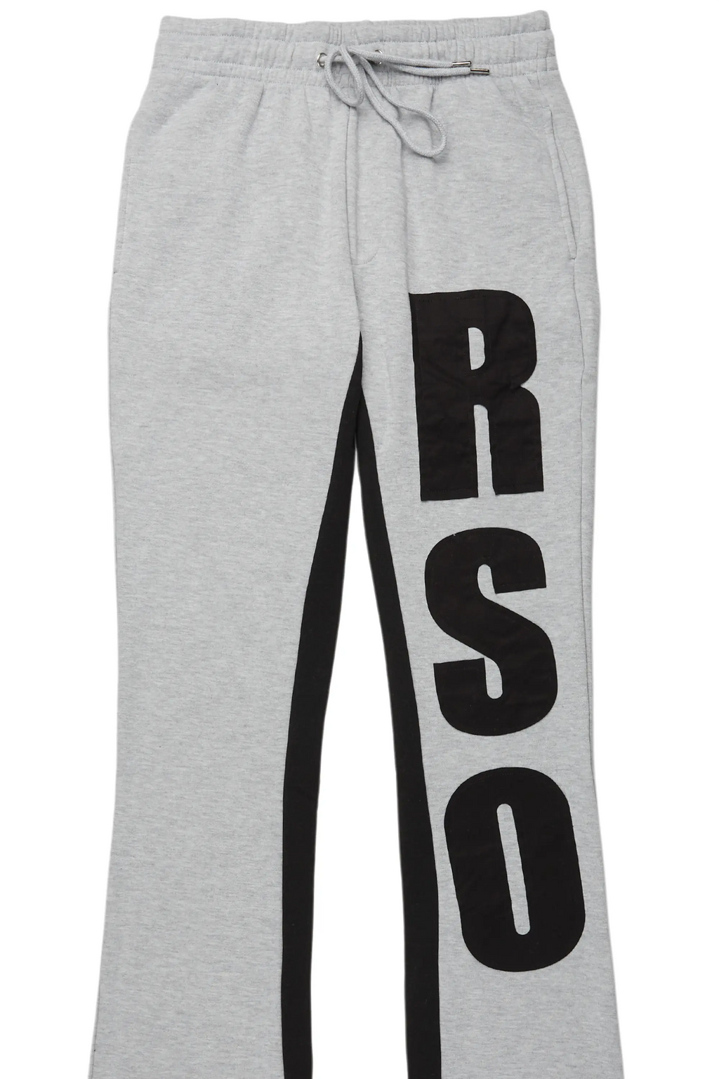 Uko Heather Grey Stacked Baggy Track Pant