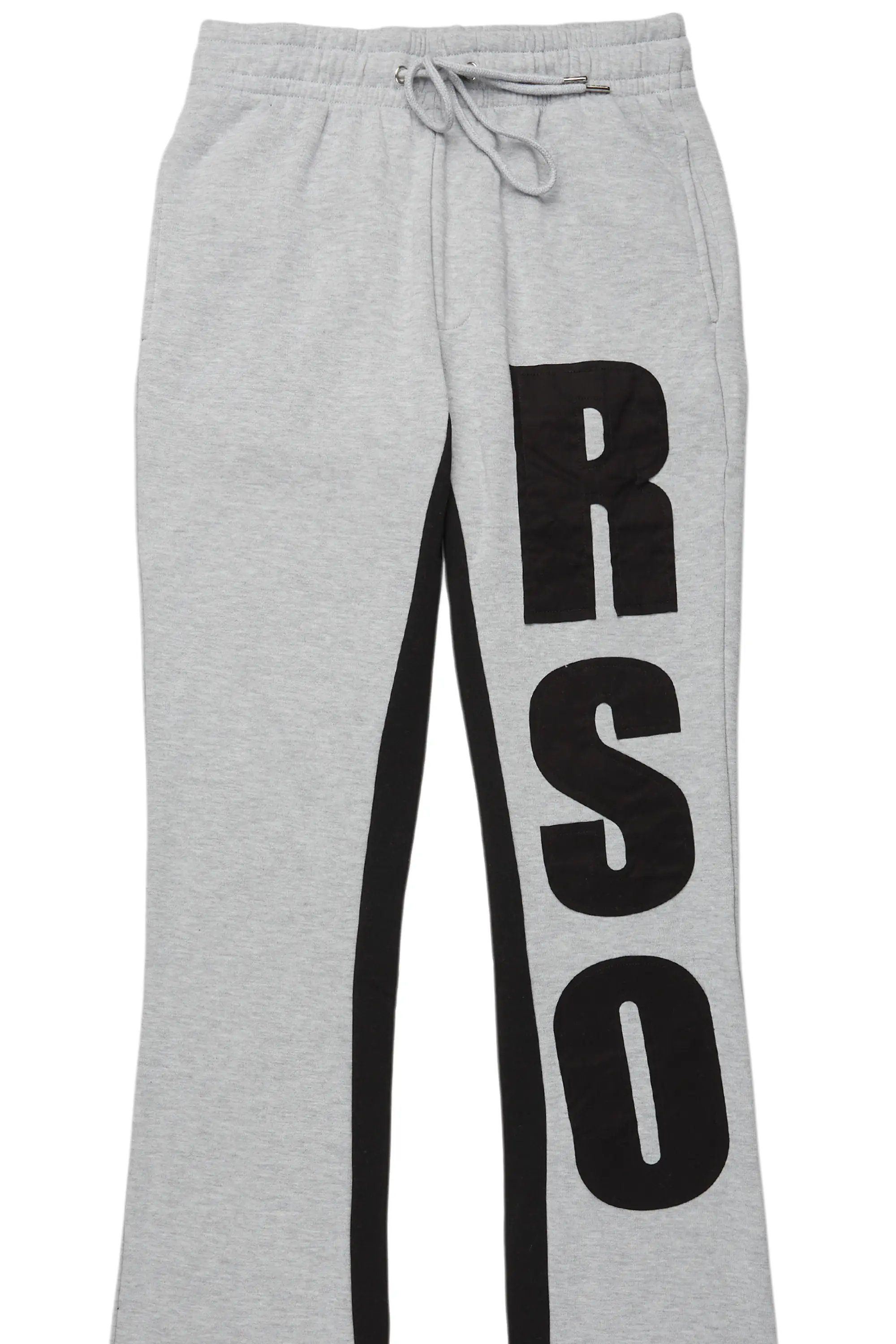 Uko Heather Grey Stacked Baggy Track Pant