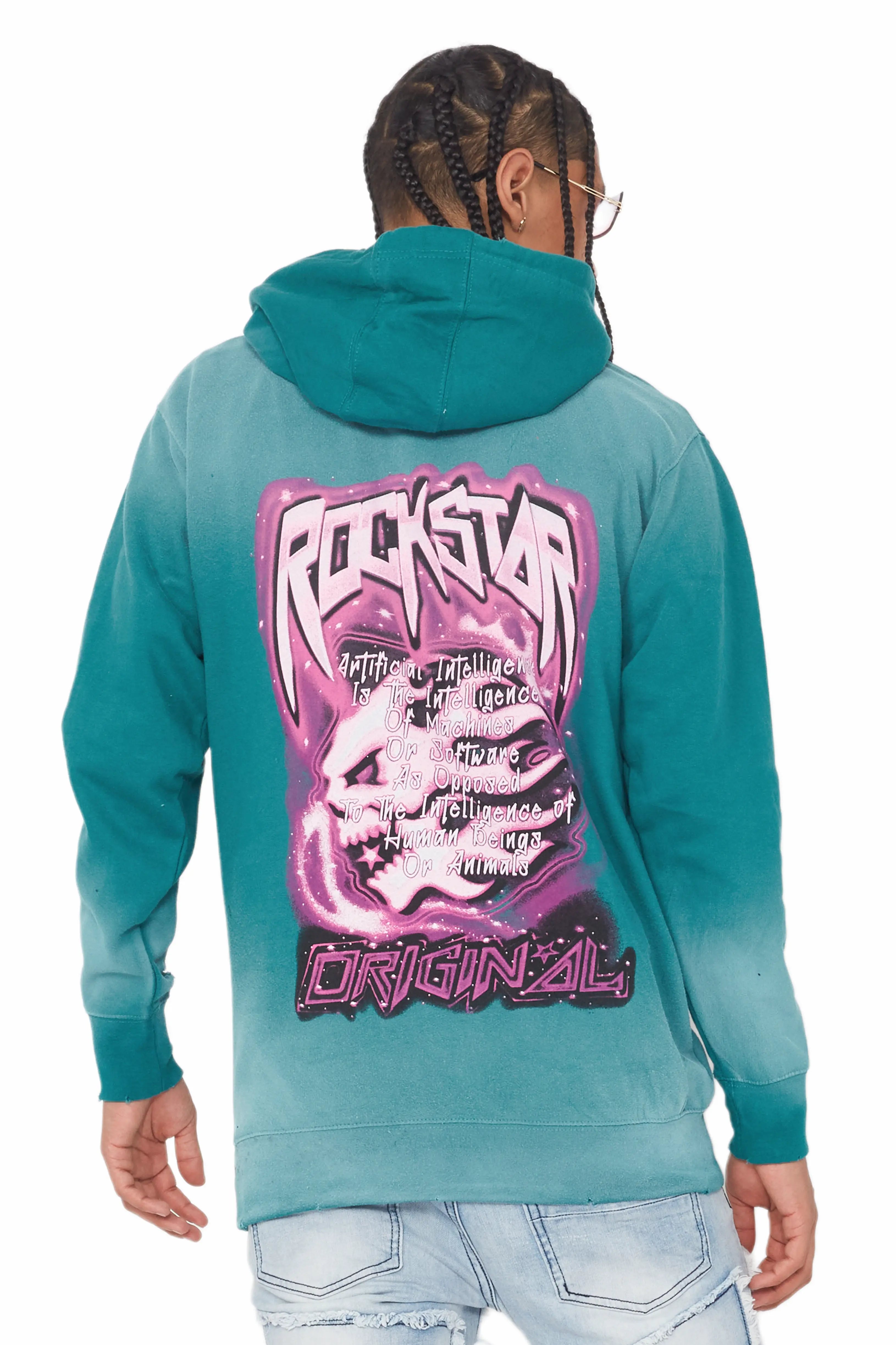 Ganen Teal Graphic Hoodie