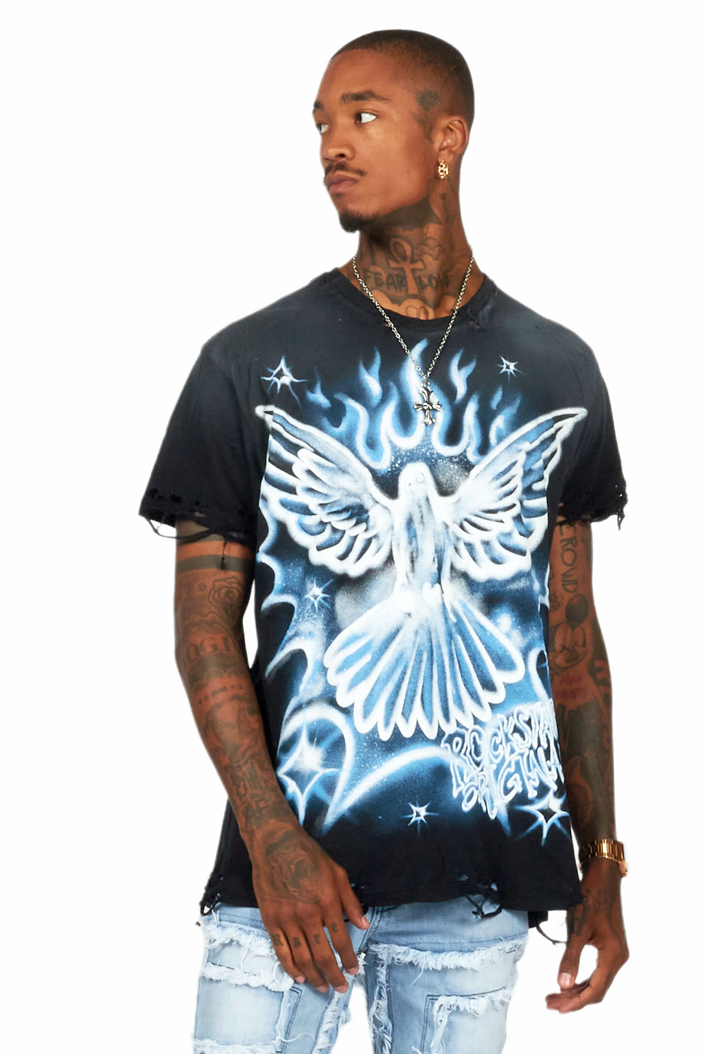 Zeen Black Oversized Graphic T-Shirt