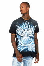 Zeen Black Oversized Graphic T-Shirt