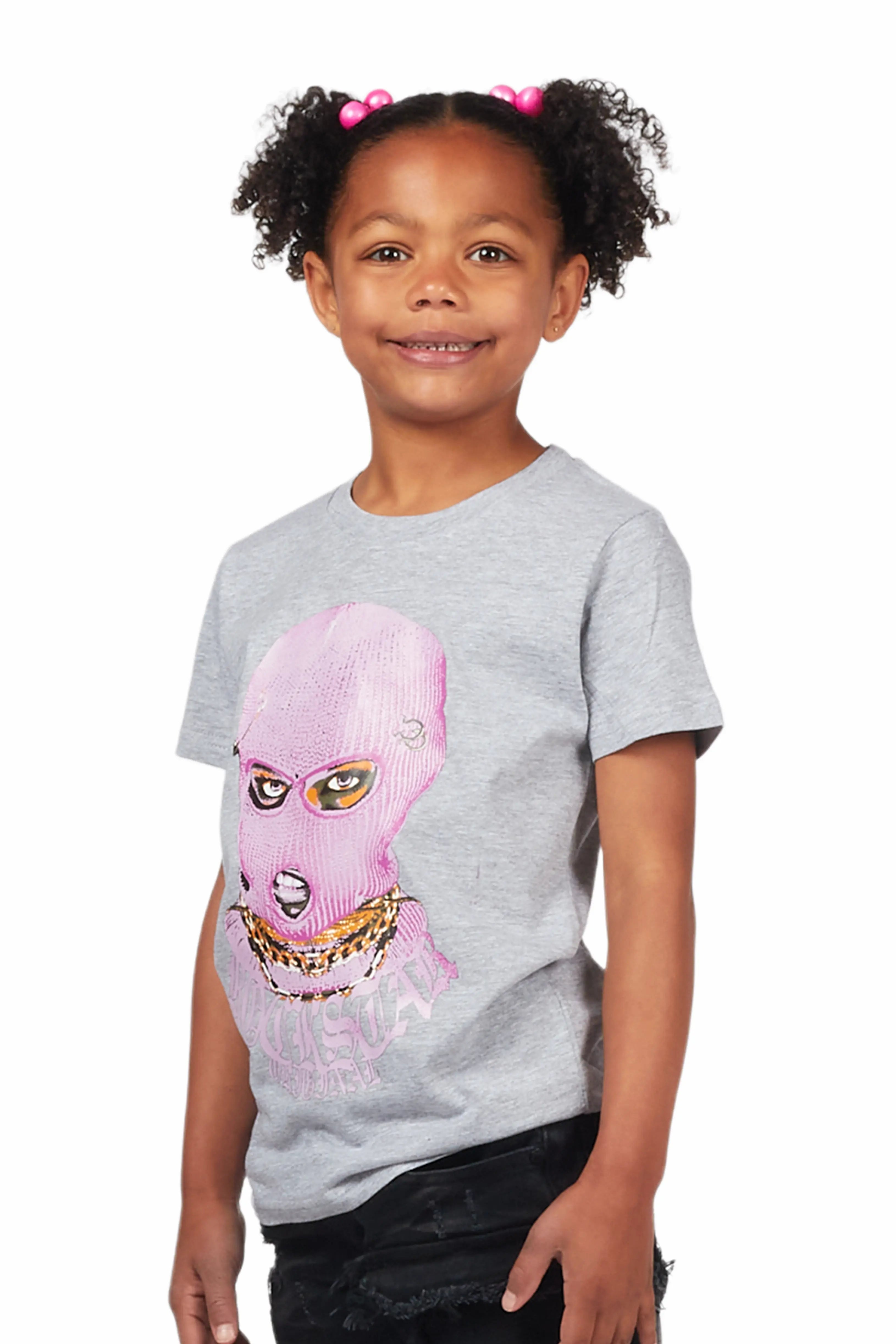 Girls Mura Heather Grey Graphic T-Shirt