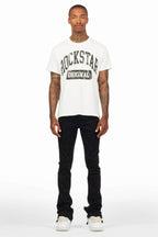 Carti Black Rhinestone Stacked Flare Jean