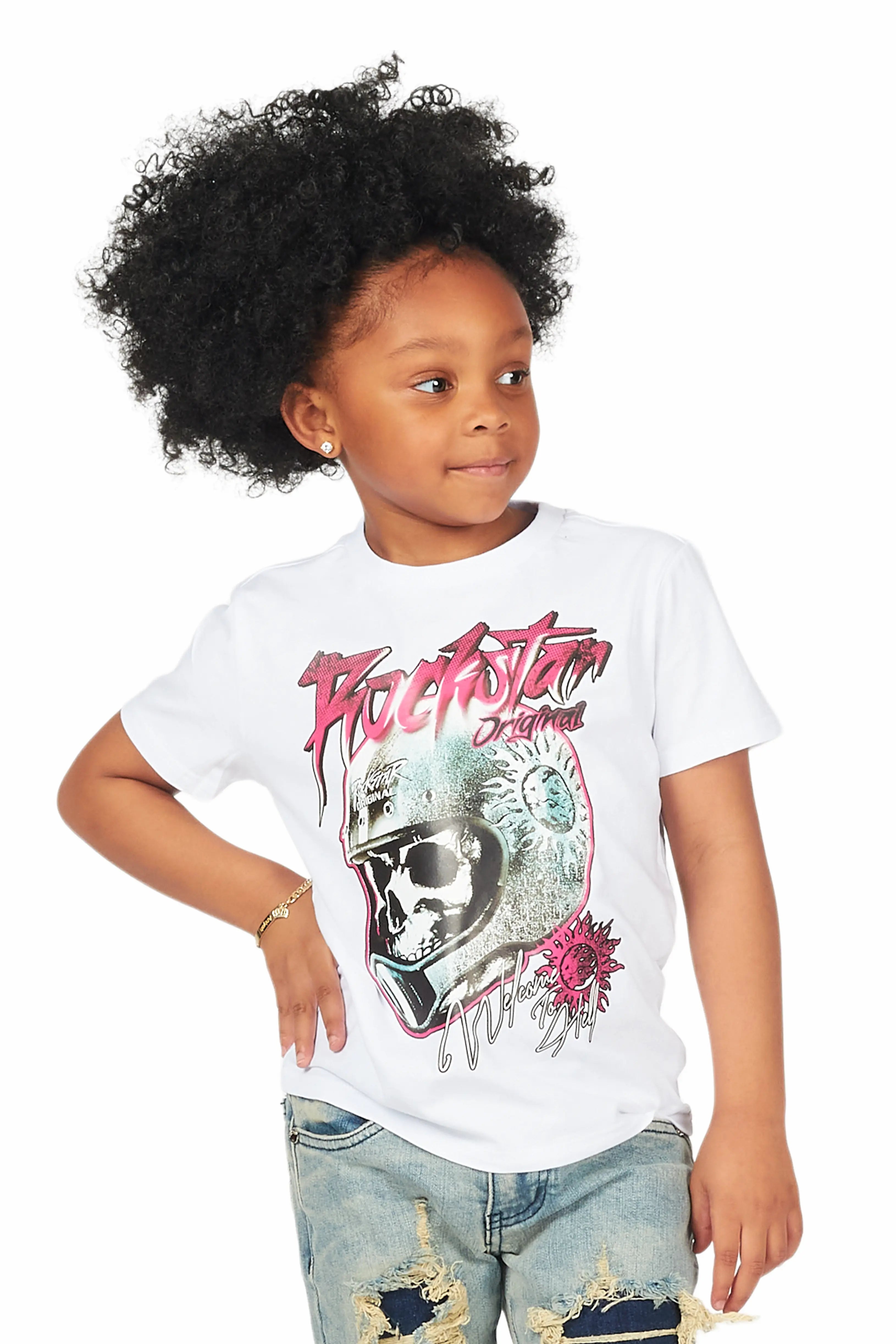Girls Daija White Graphic T-Shirt