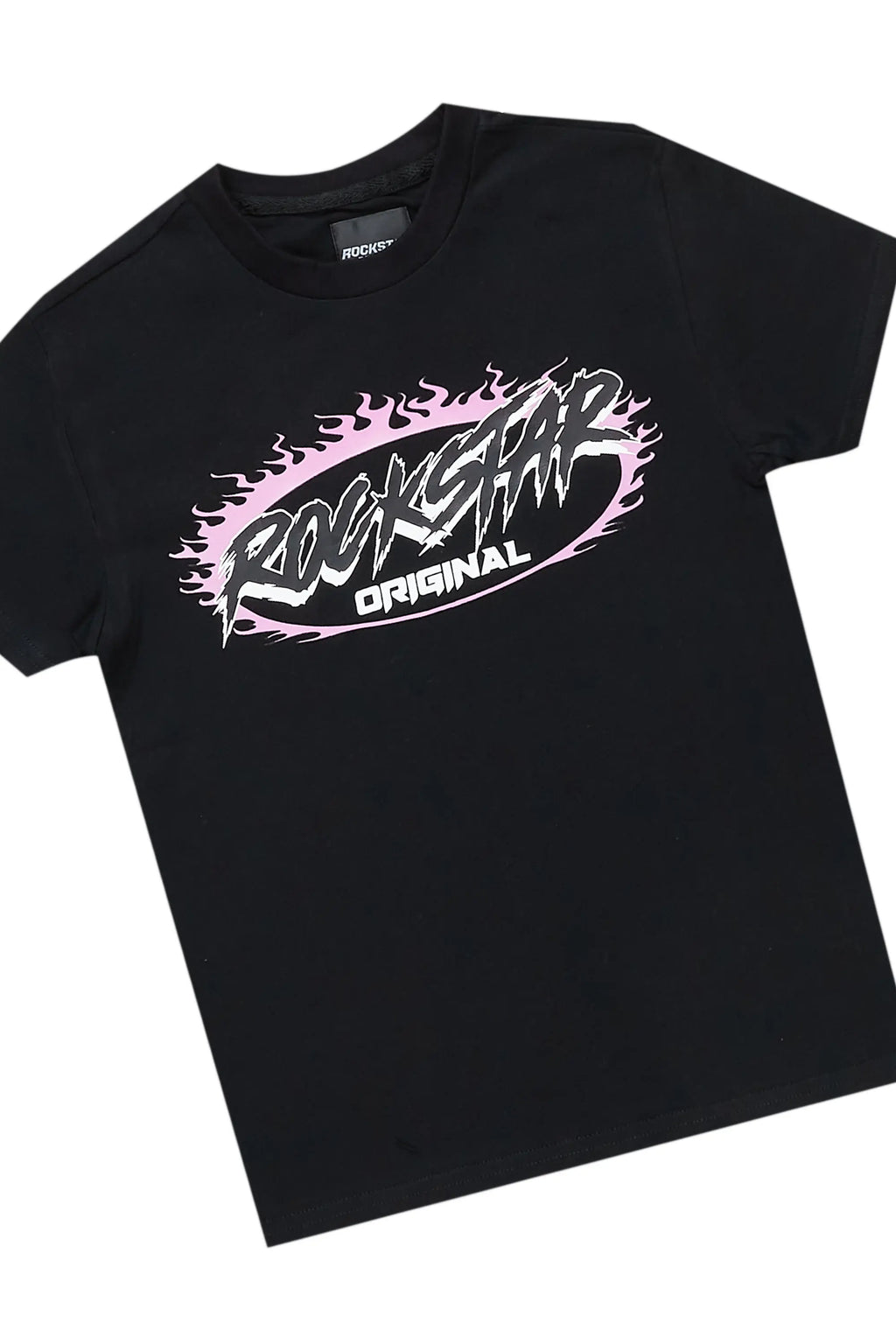 Boys Samael Black T-Shirt/Stacked Flare Jean