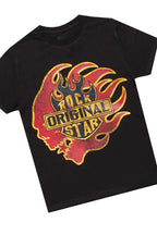 Boys Azai Black T-Shirt Super Stacked Flare PU Jean Set