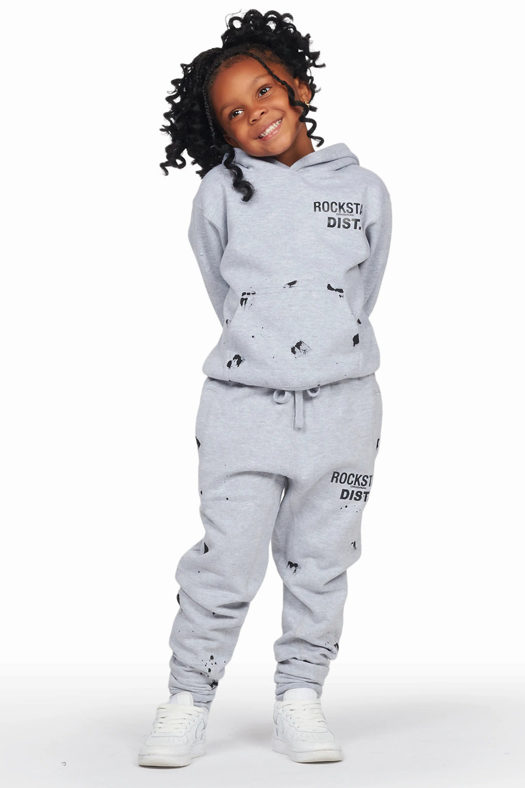 Girls Raffie Heather Grey Hoodie Jogger Set