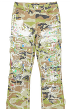 Raeshell Green Camo Painted Stacked Jean