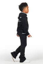 Boys Lake Mohair Black Knit Track set