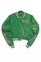 Beunca Green Rhinestone Varsity Jacket