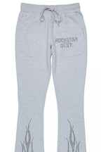 Pyrel Heather Grey/Black Rhinestone Stacked Flare Pant