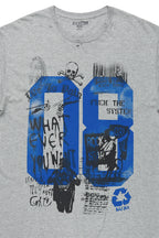 Grill Heather Grey Graphic Oversized T-Shirt