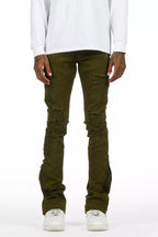 Jaymes Olive Stacked Flare Jean