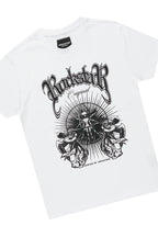 Boys Adeben White/Black T-Shirt Super Stacked Flare Jean Set