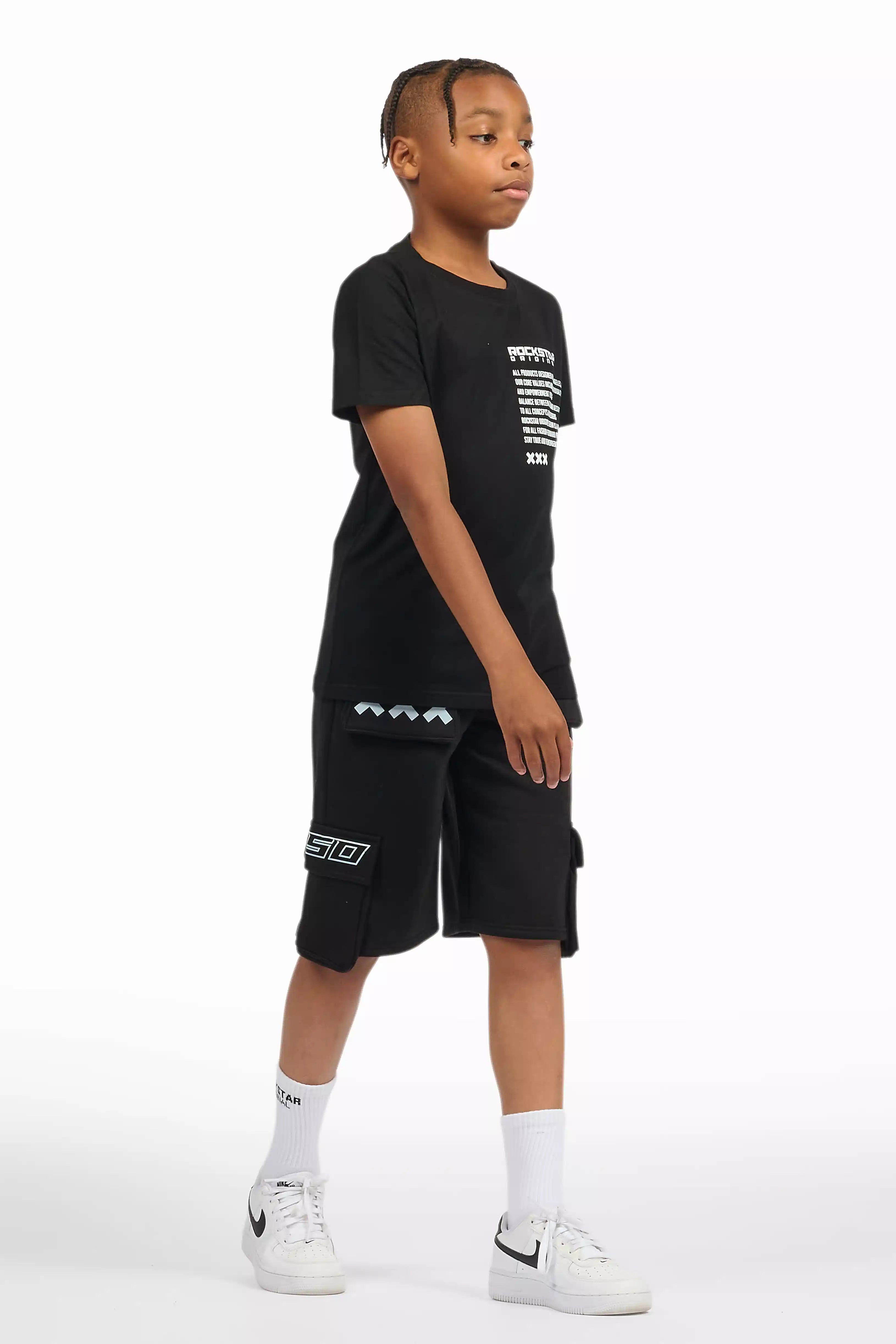 Boys Jash Black/White Short Set
