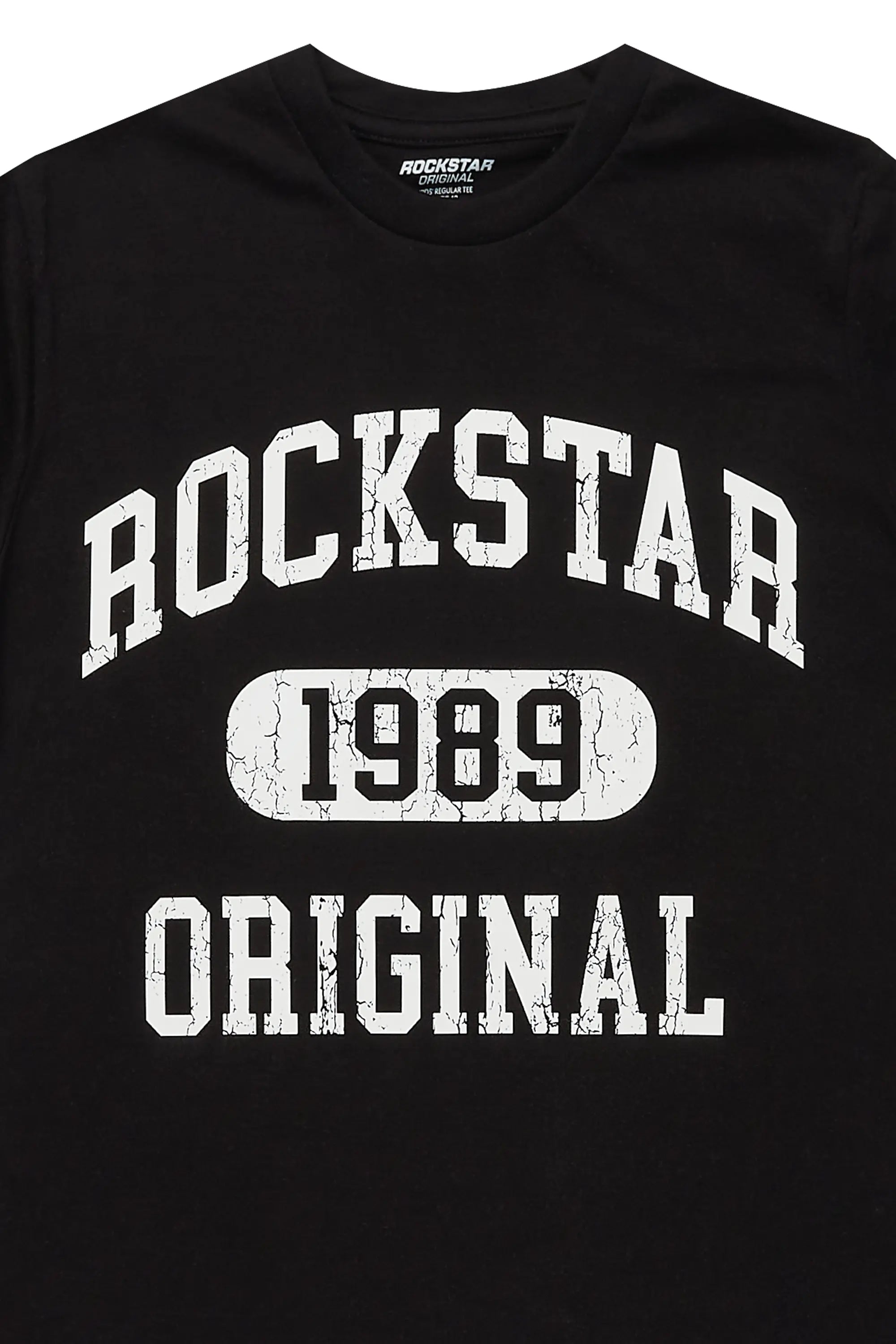 Boys Members Black Graphic T-Shirt