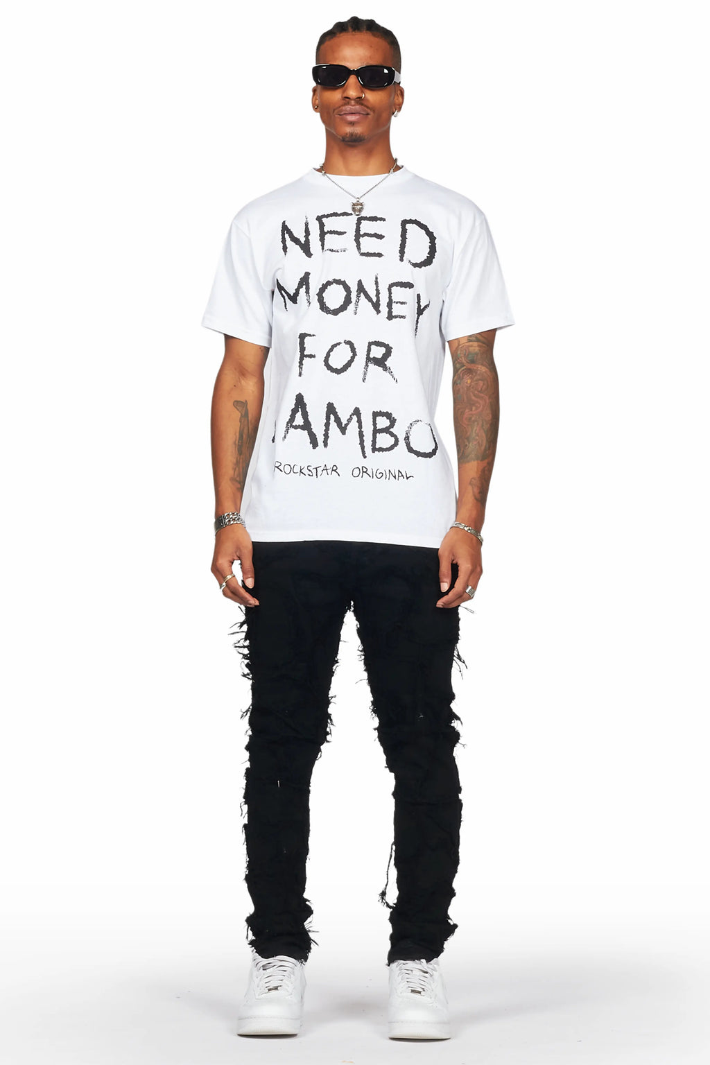 Hakim Jet Black Patchwork Skinny Fit Jean