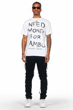 Hakim Jet Black Patchwork Skinny Fit Jean