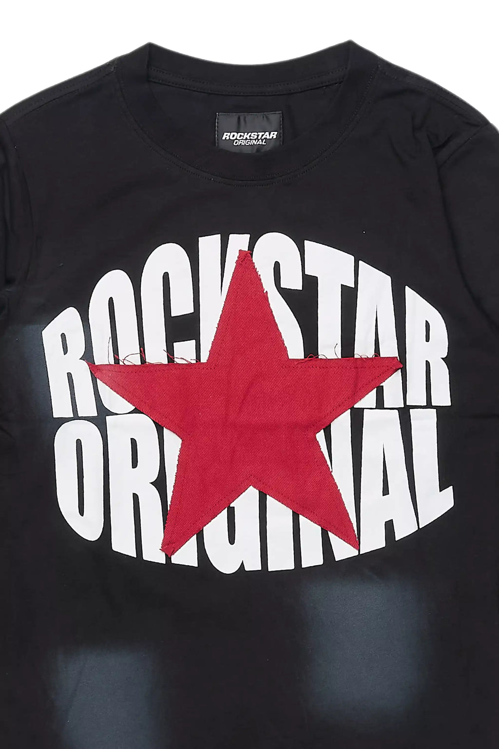 Boys State L/S  Black/Red Graphic T-Shirt with Patch