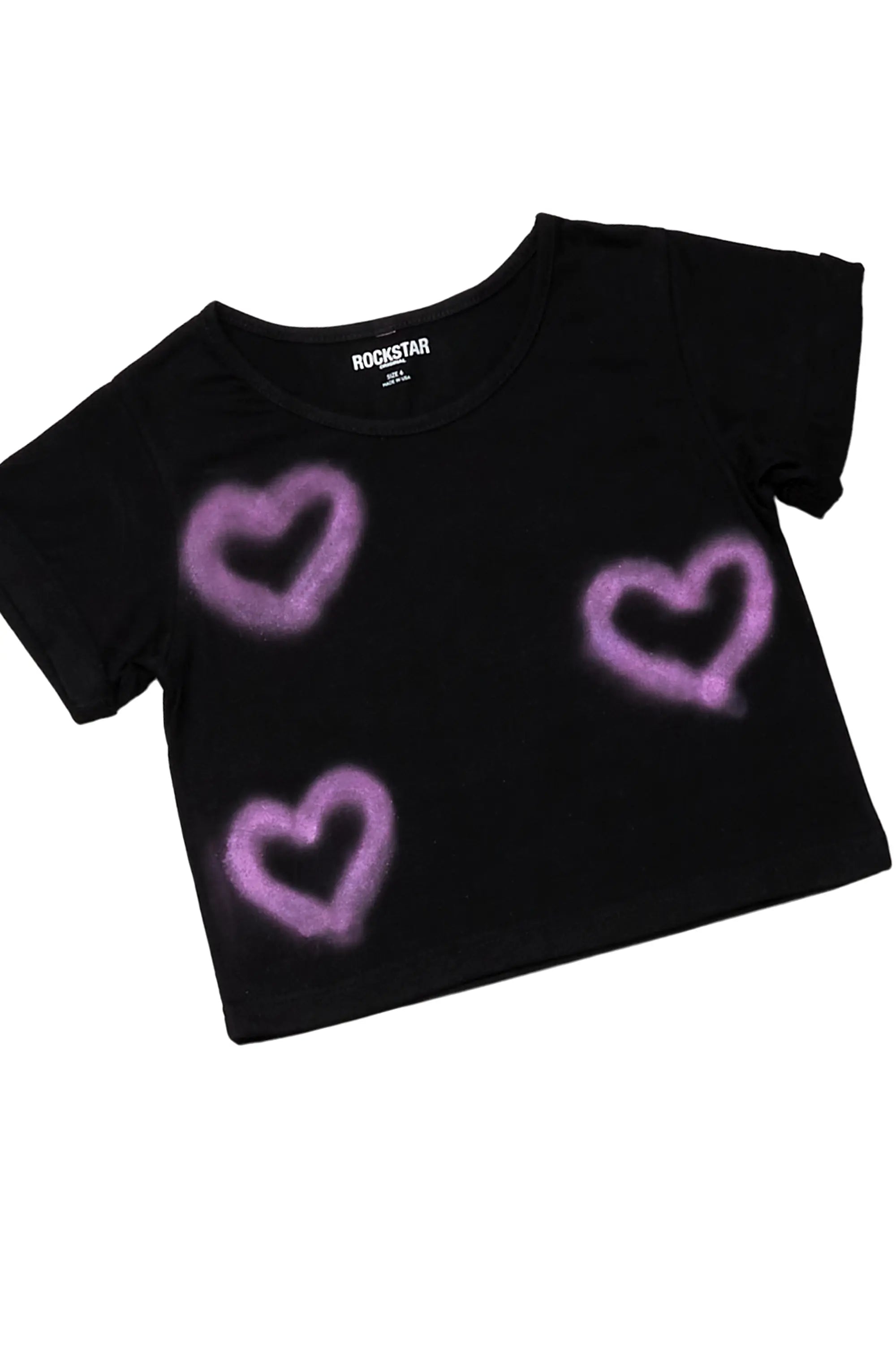 Girls Bayle Black T-Shirt Flare Jean Set