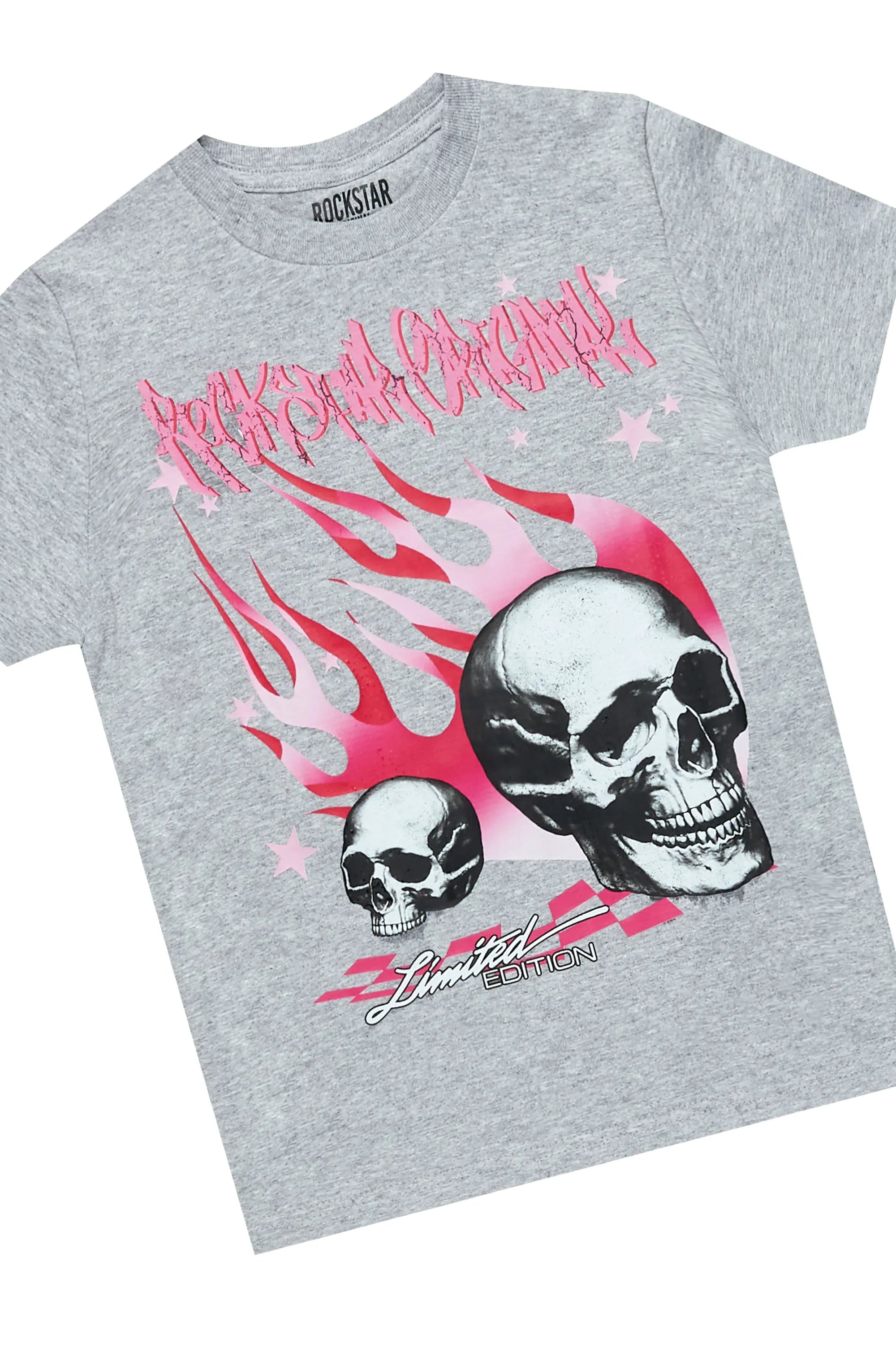 Girls Talie Tree Camo T-Shirt/Stacked Flare Jean Set