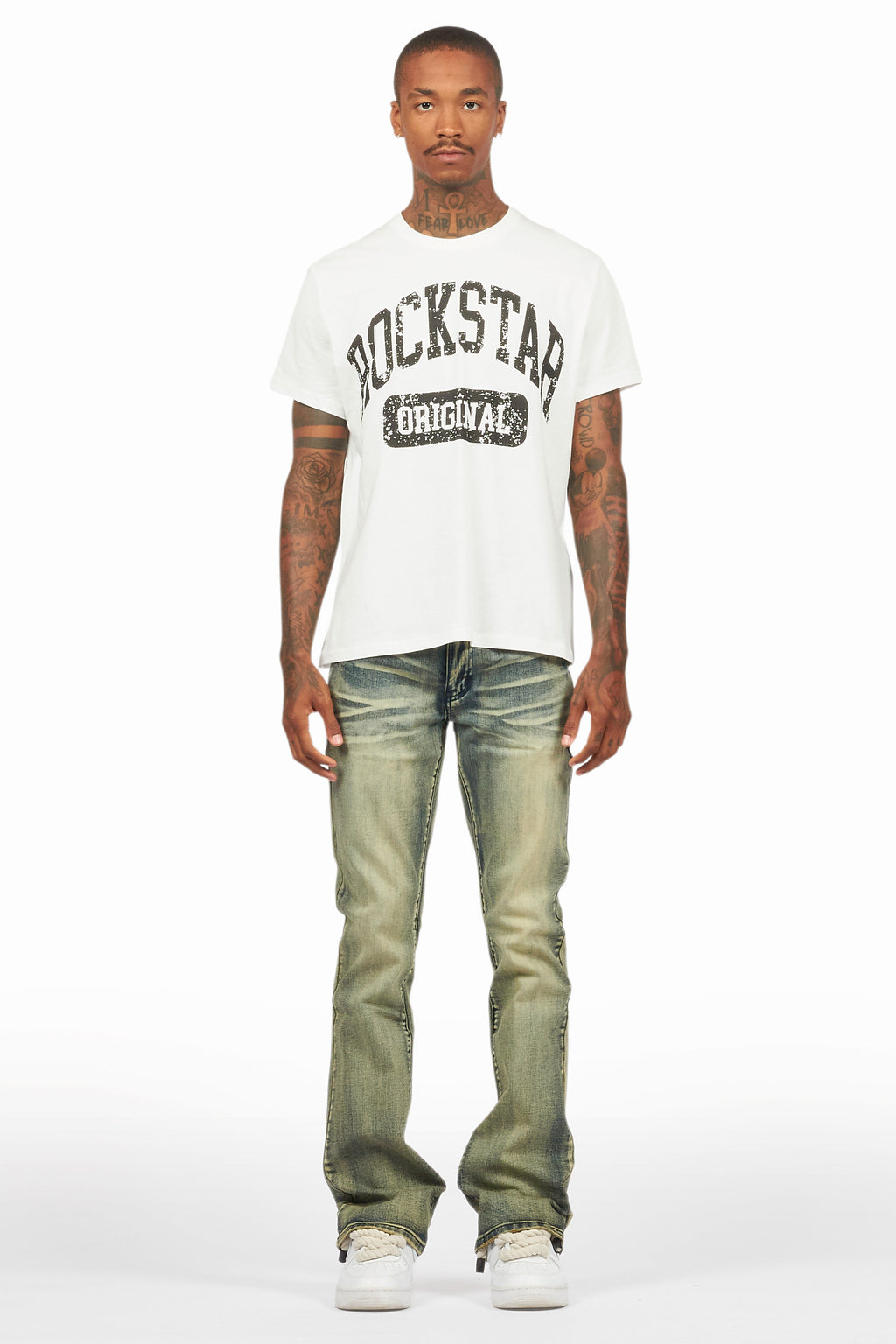 Drick Vintage Blue Regular Fit Flare Jean