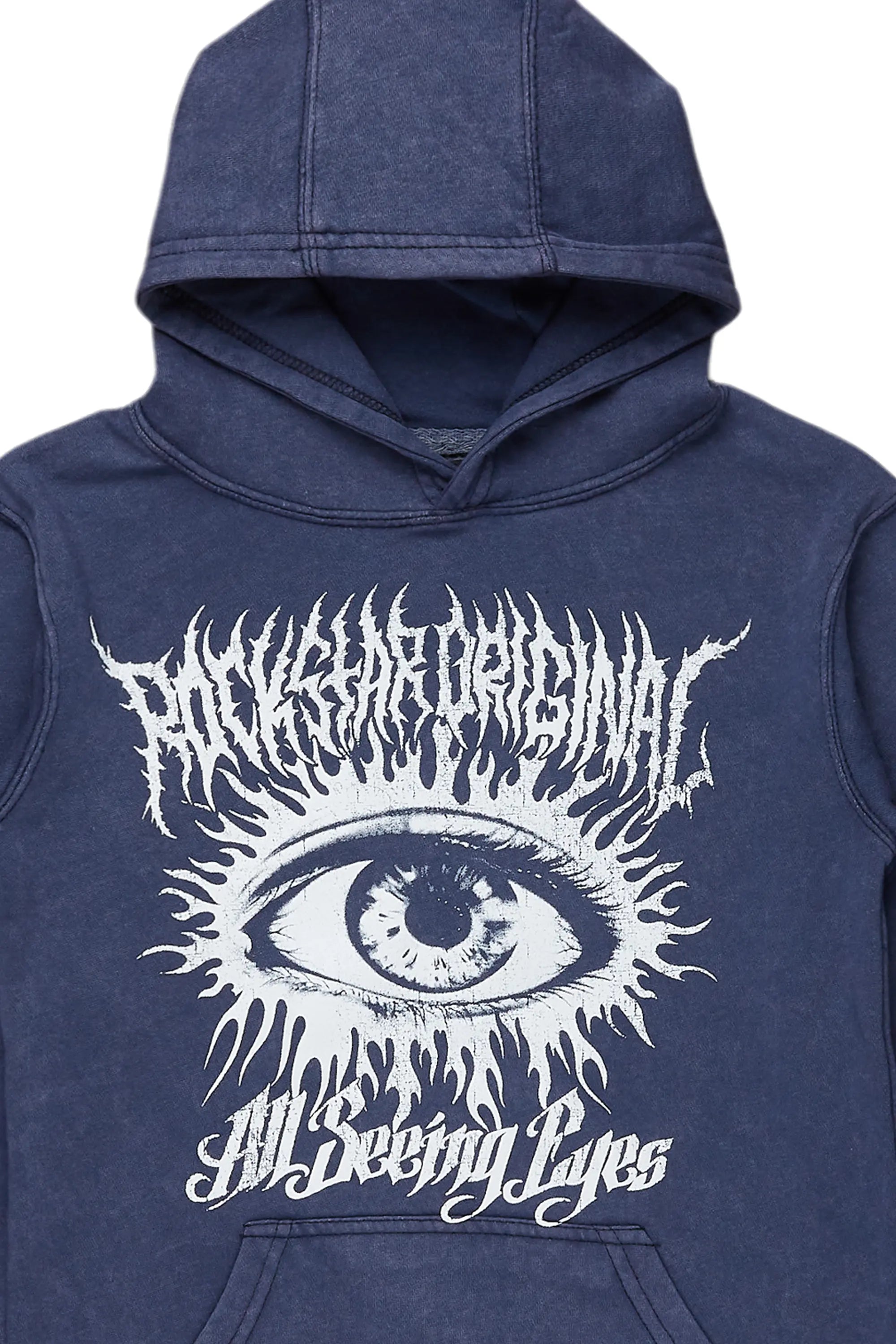 Boys All Eyes Vintage Navy Graphic Hoodie