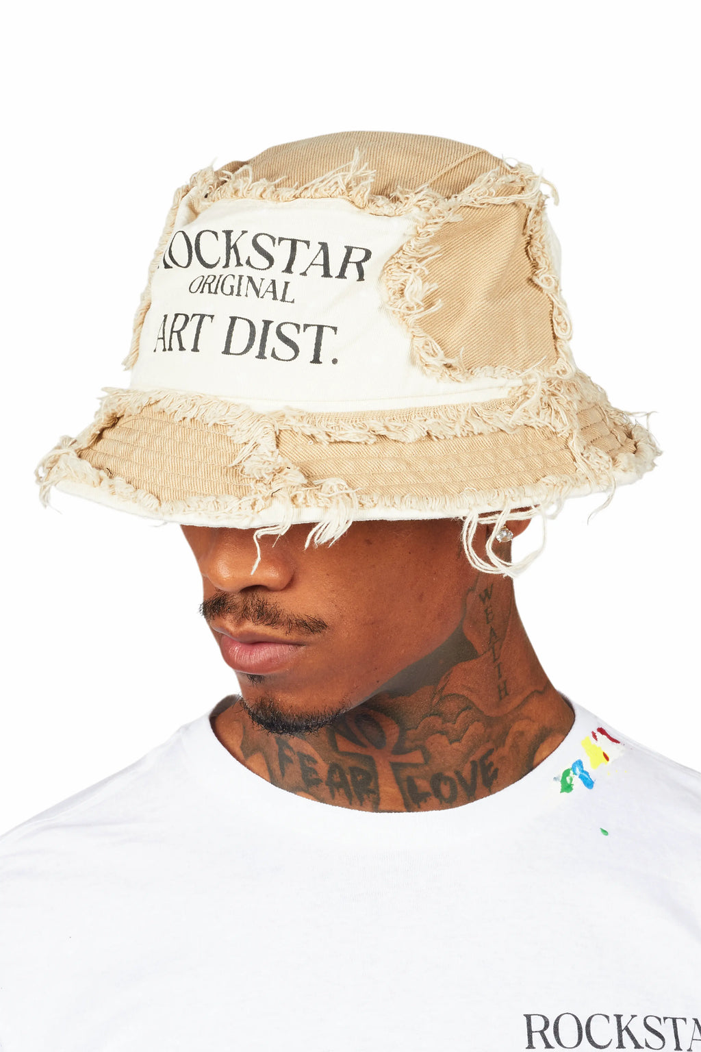 Ivo Beige Patchwork Bucket Hat
