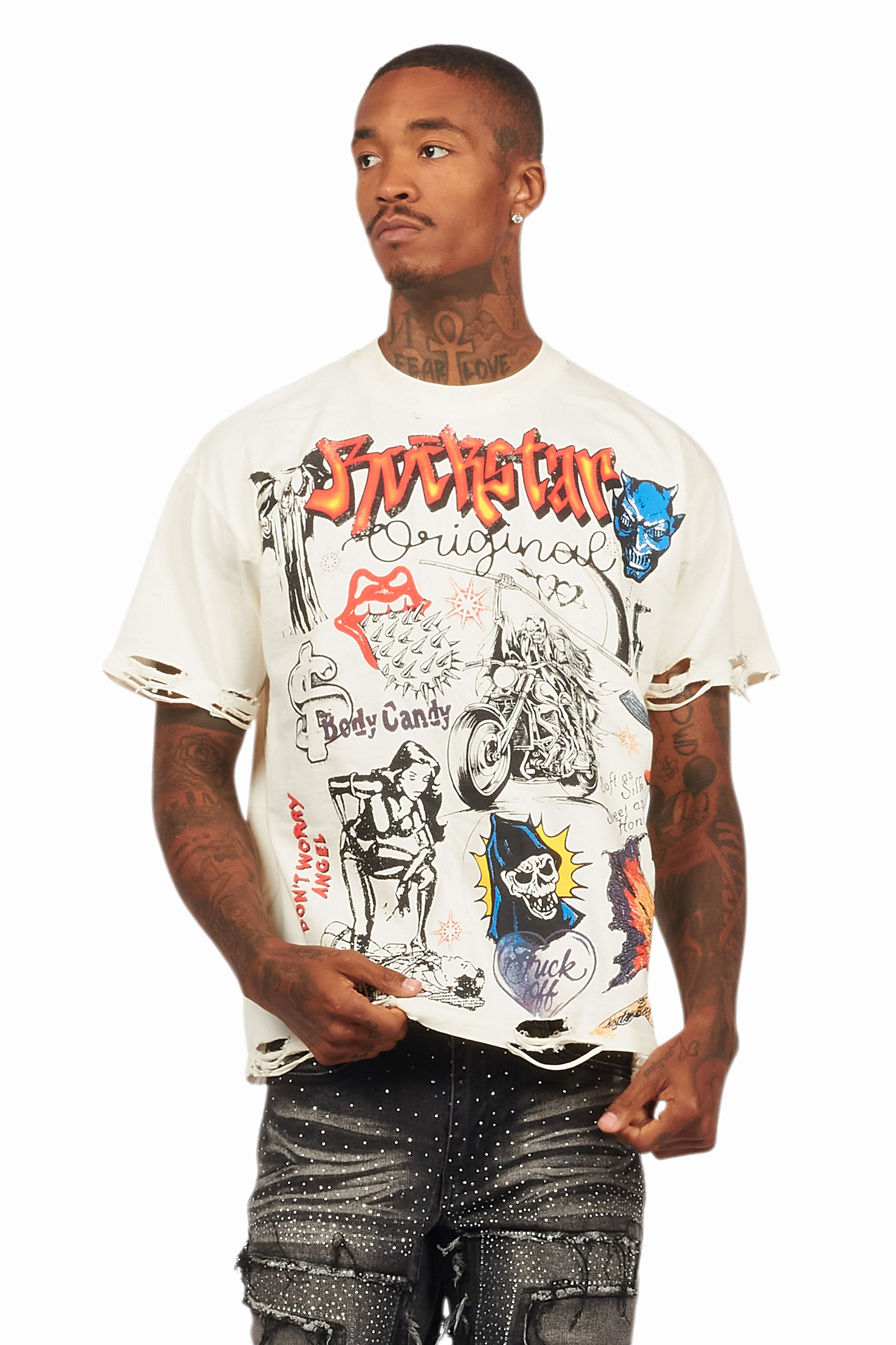 Shoota Vintage Sand Oversized Graphic T-Shirt