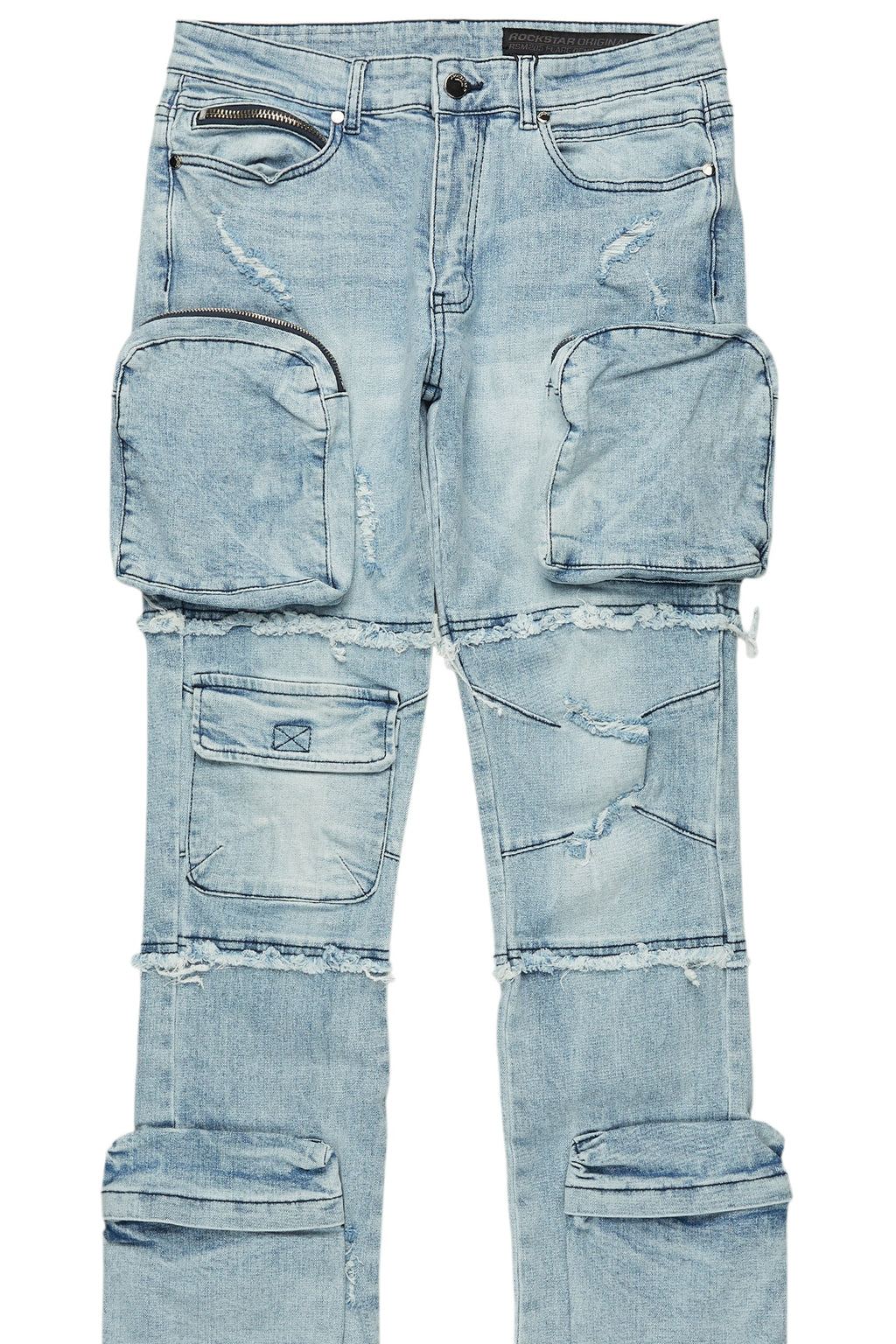 Shift Light Blue Stacked Flare Jean