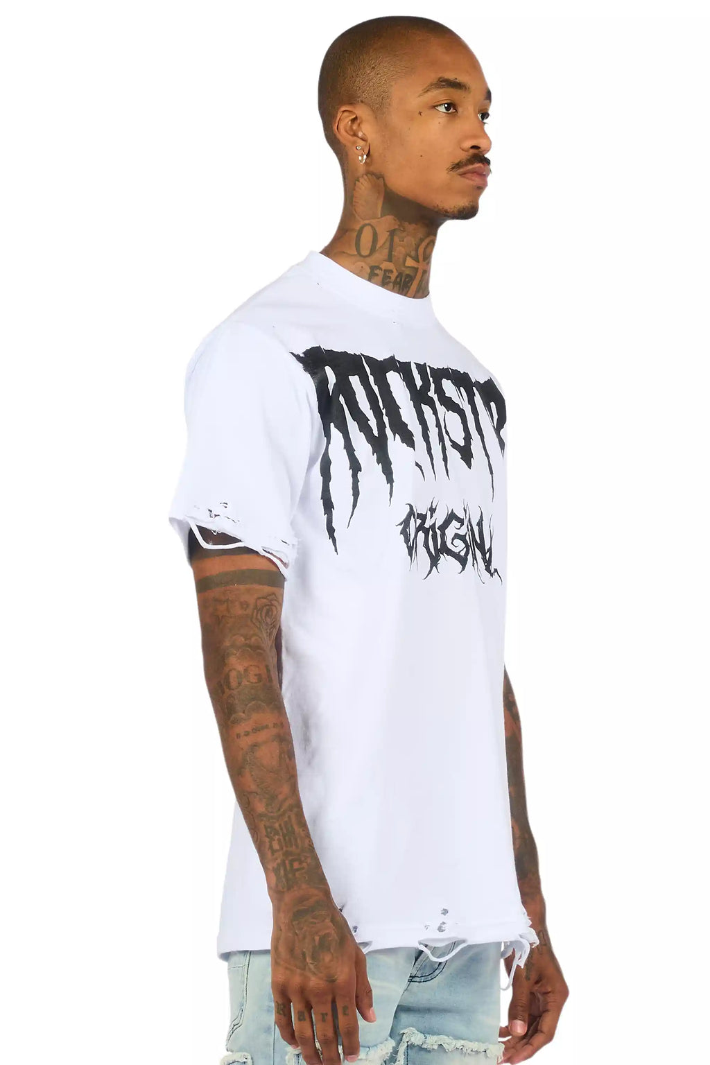 Andros White/Black Oversized Graphic T-Shirt