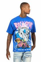 Kip Royal Blue Oversized Graphic T-Shirt