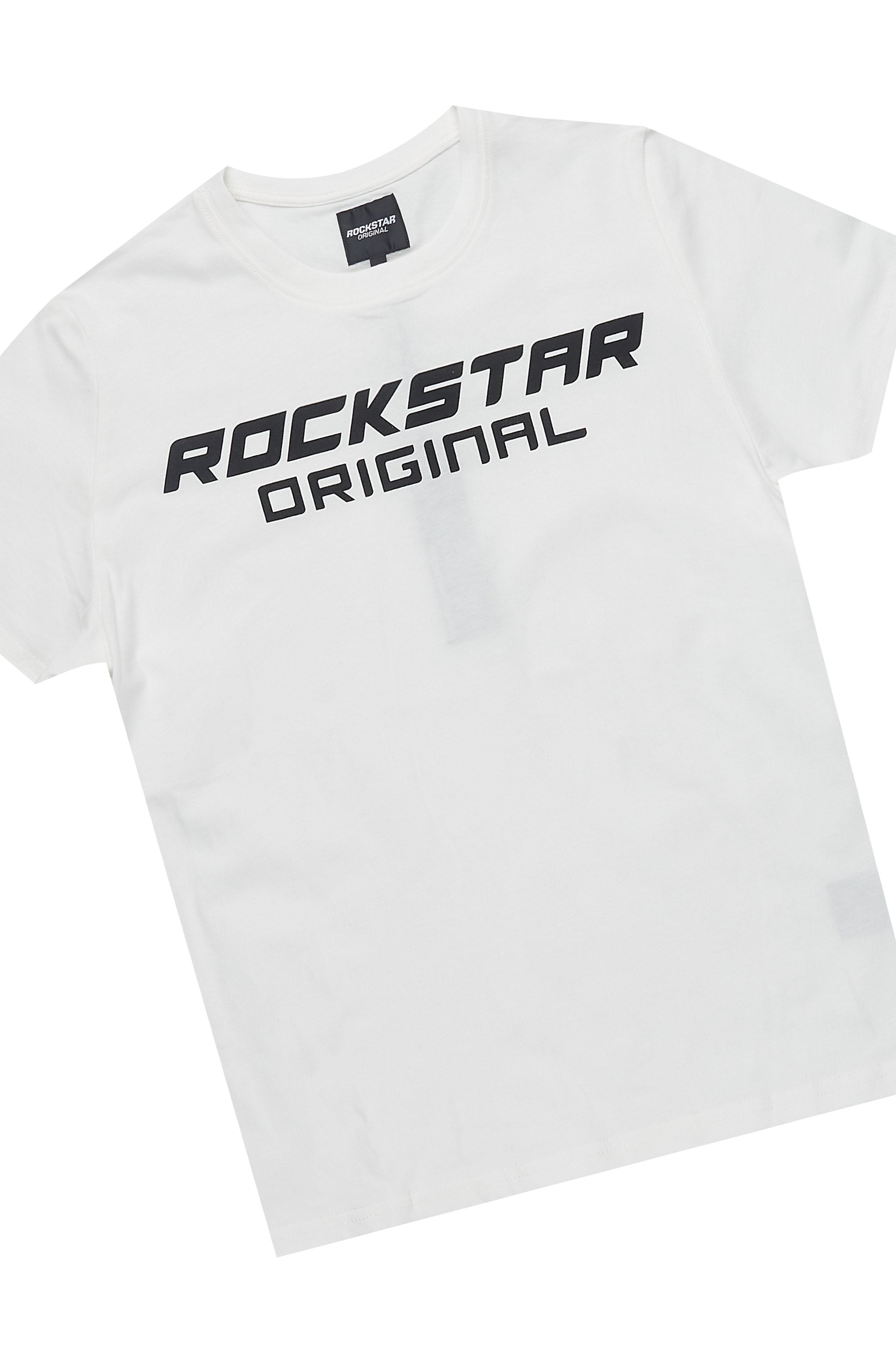 Boys Connor White/Grey T-Shirt Flare Sweat Pant Set