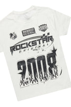 Boys Amos White T-Shirt/Stacked Flare Jean Set