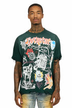 Shoota Dark Green/White Oversized Graphic T-Shirt