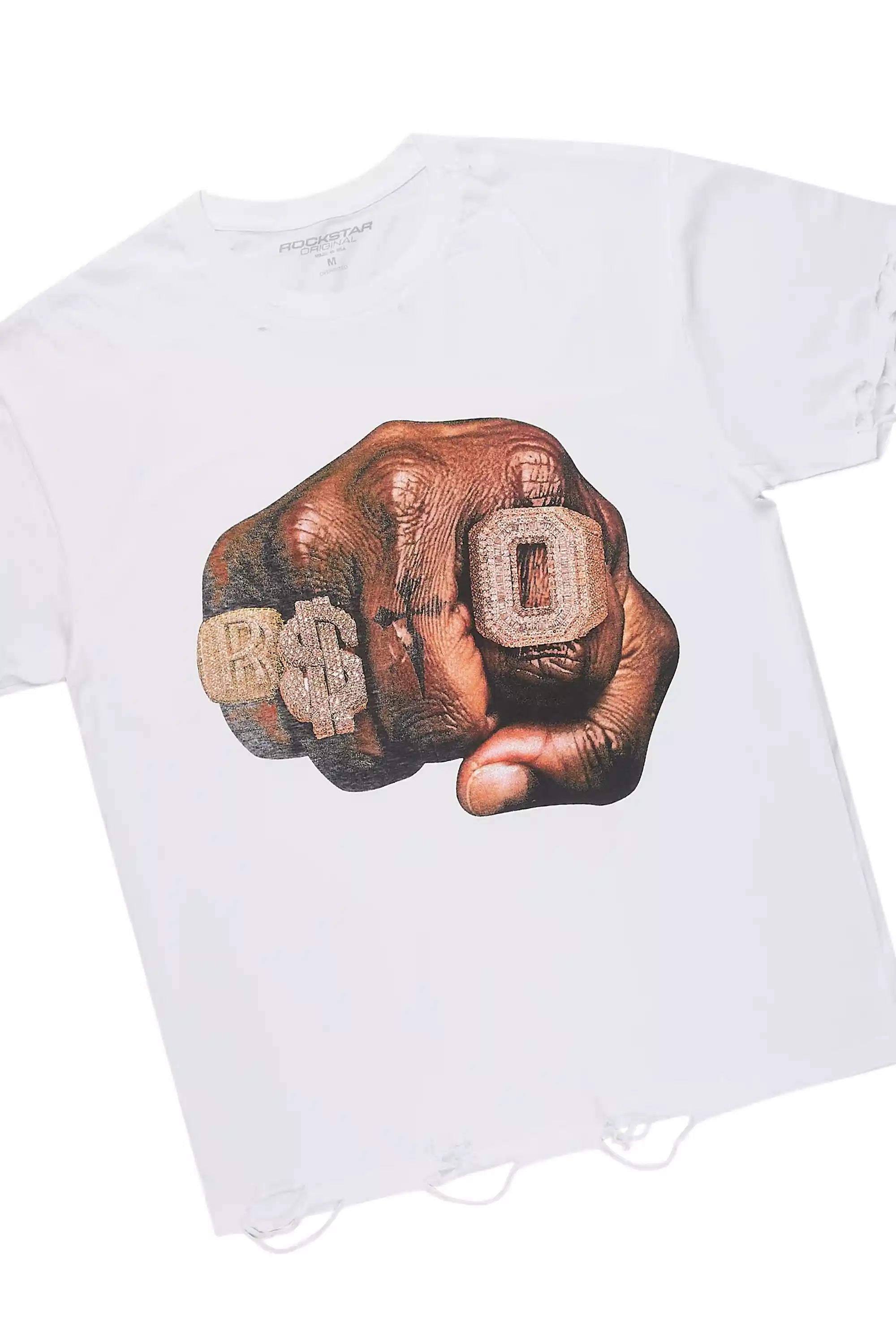 Janus White T-Shirt/Denim Short Set