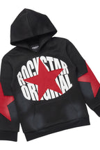 Boys States 2.0  Black/Red Stacked Hoodie Track Set