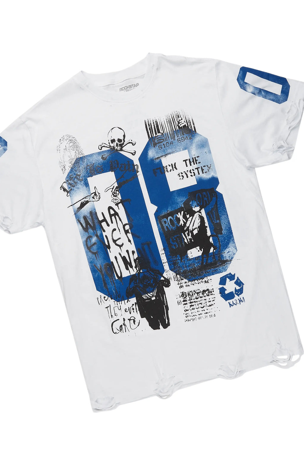 Grill White/Blue Tapestry T-Shirt/Denim Short Set