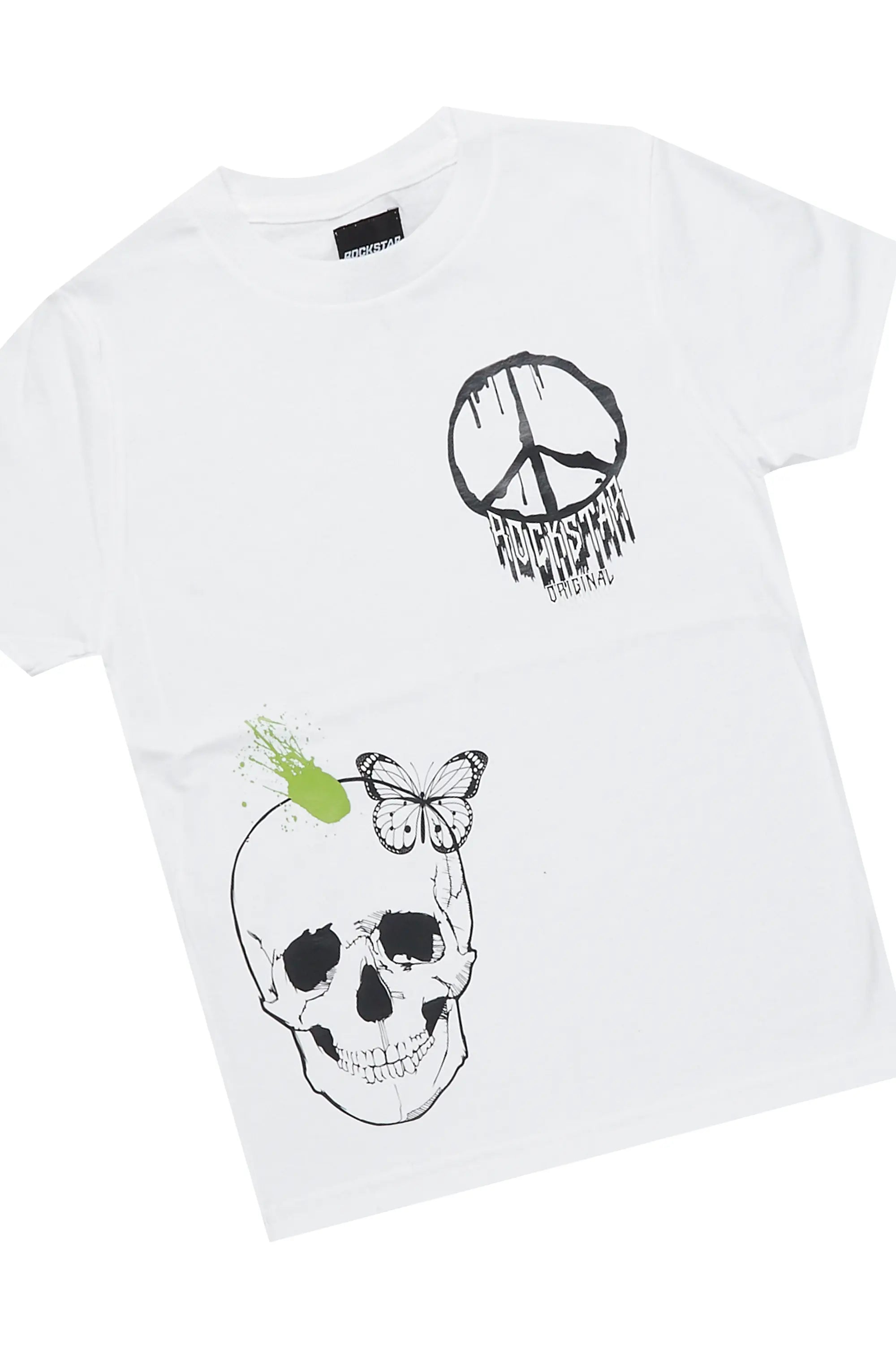 Girls Paki White/Black T-Shirt Cargo Jogger Set